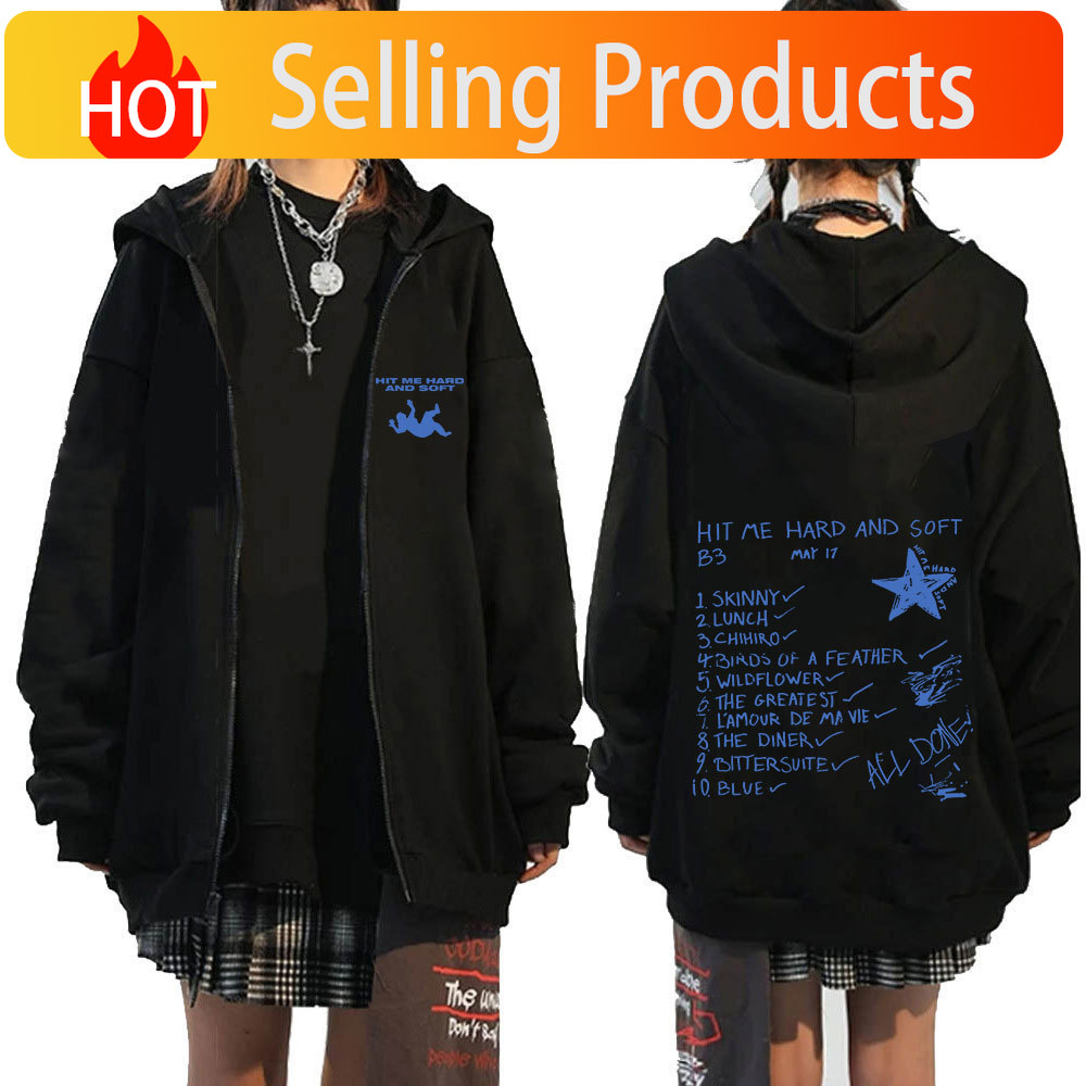 Mens Fashion Zip Up Hoodies - Hit Me Hard and Soft 2024
