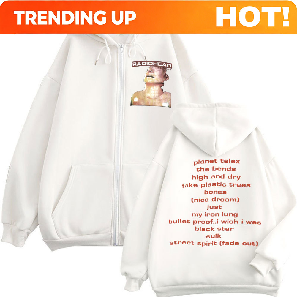 Mens Fashion Zip Up Hoodies - Rock Band Radiohead Music Album Zipper