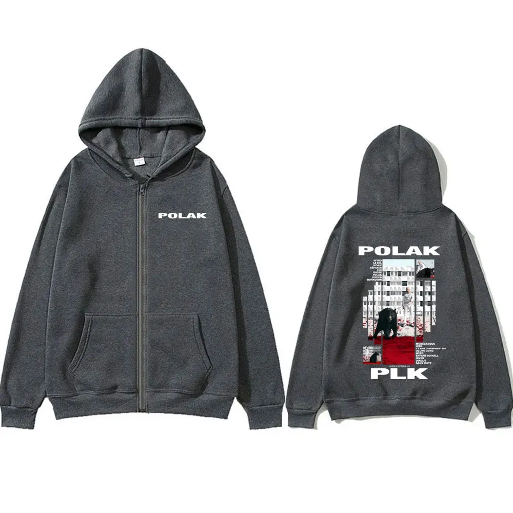 Rapper Plk Polak Print Zipper  - огляд і ціна Mens Fashion Zip Up Hoodies