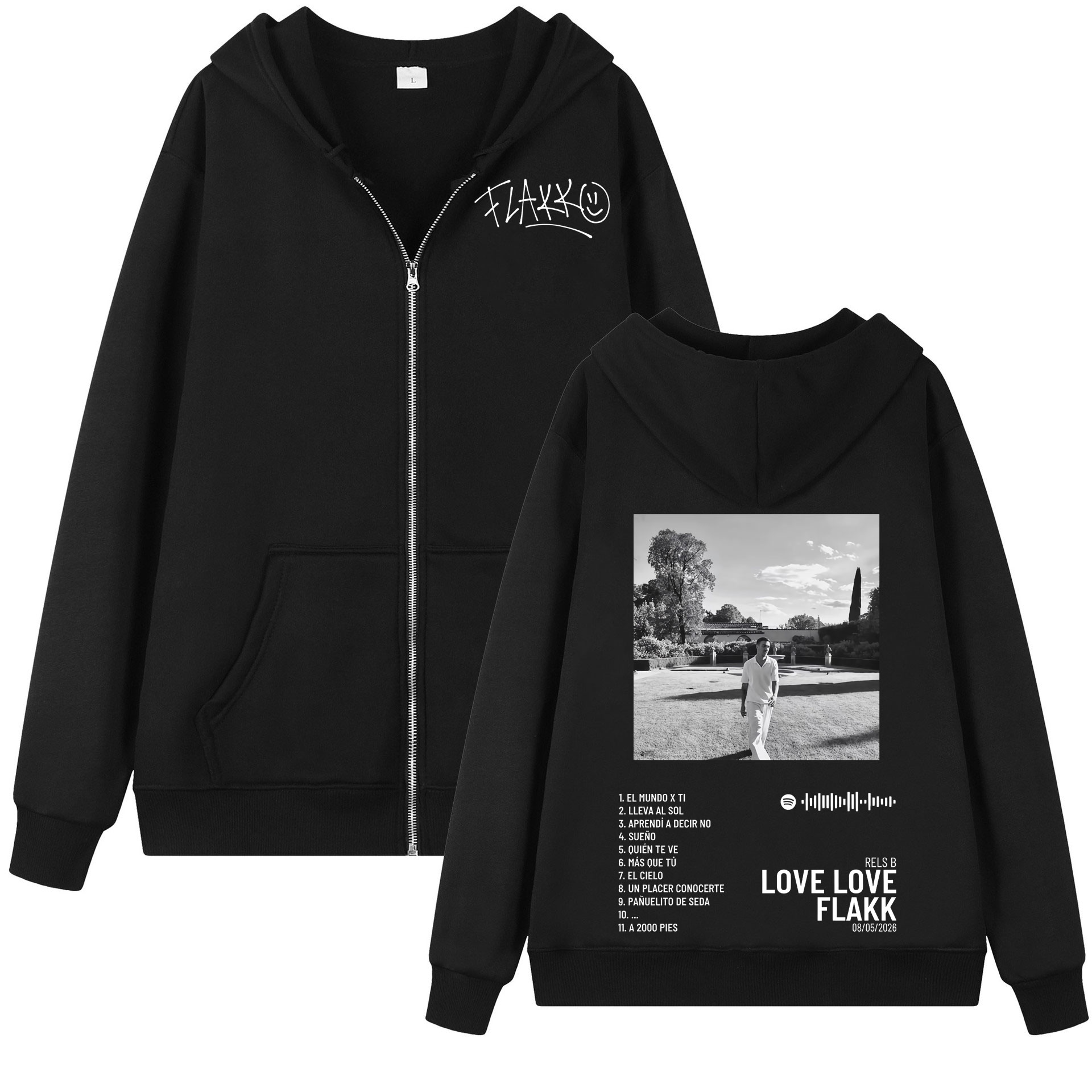 Rapper Rels B Love Love Flakk  - огляд і ціна Mens Fashion Zip Up Hoodies