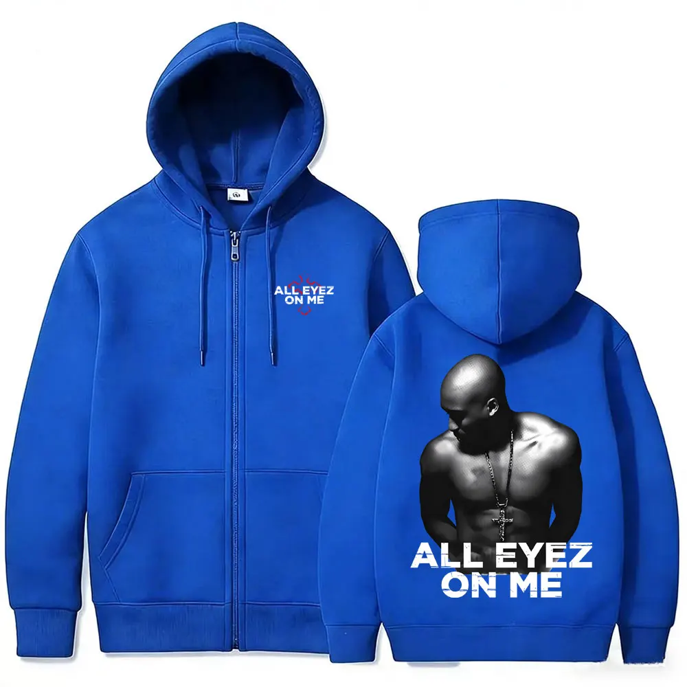 Rapper Tupac 2pac All Eyez on  - огляд і ціна Mens Fashion Zip Up Hoodies