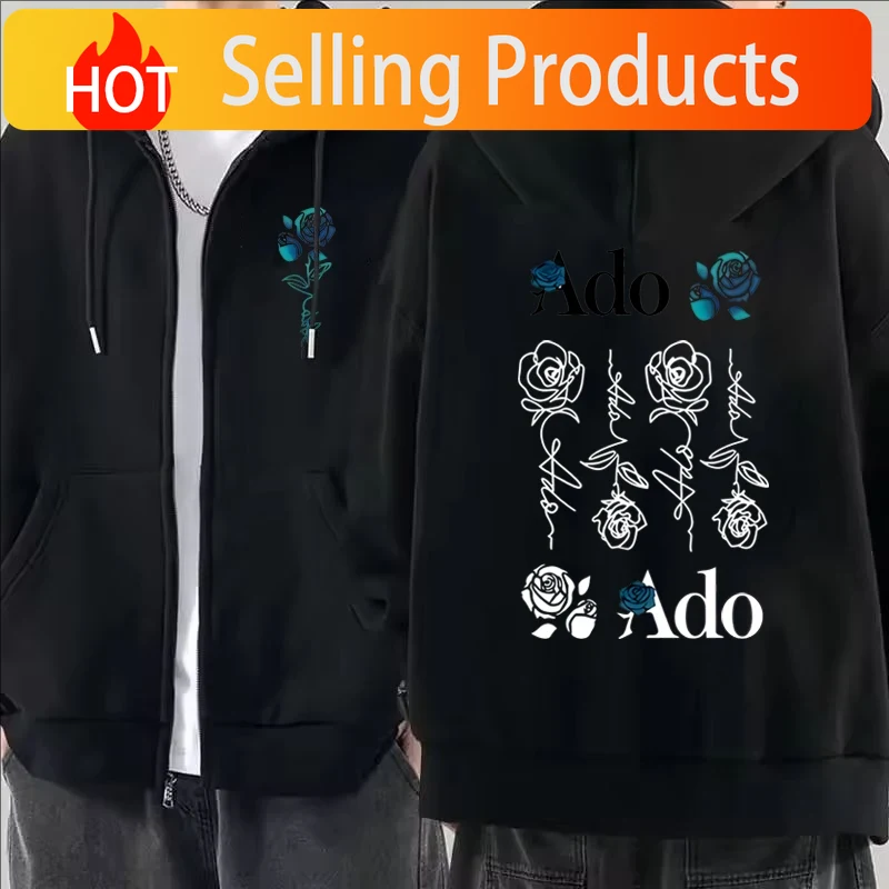 2026 Ado Graphic Printed Zippe - огляд і ціна Mens Fashion Zip Up Hoodies
