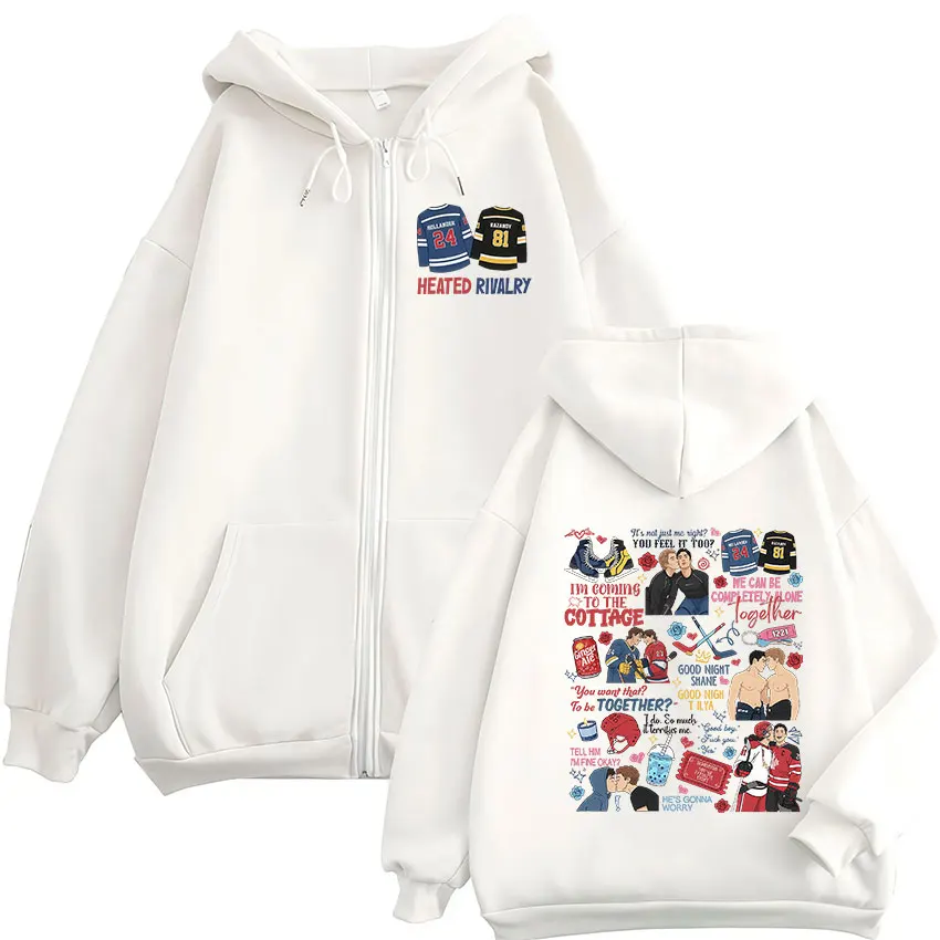 Heated Rivalry Print Zipper Ho - огляд і ціна Mens Fashion Zip Up Hoodies