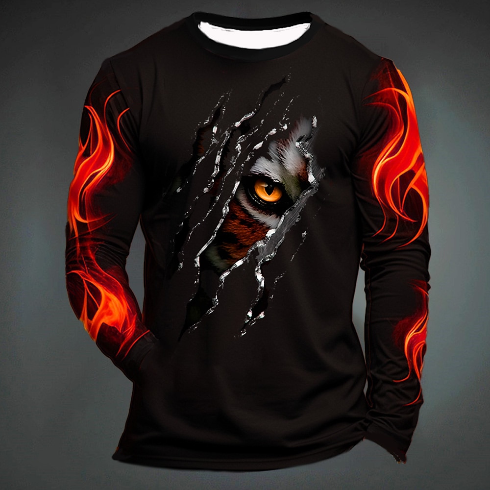 Funny Tiger Print T Shirt For  - огляд і ціна Mens Fashion Clothes