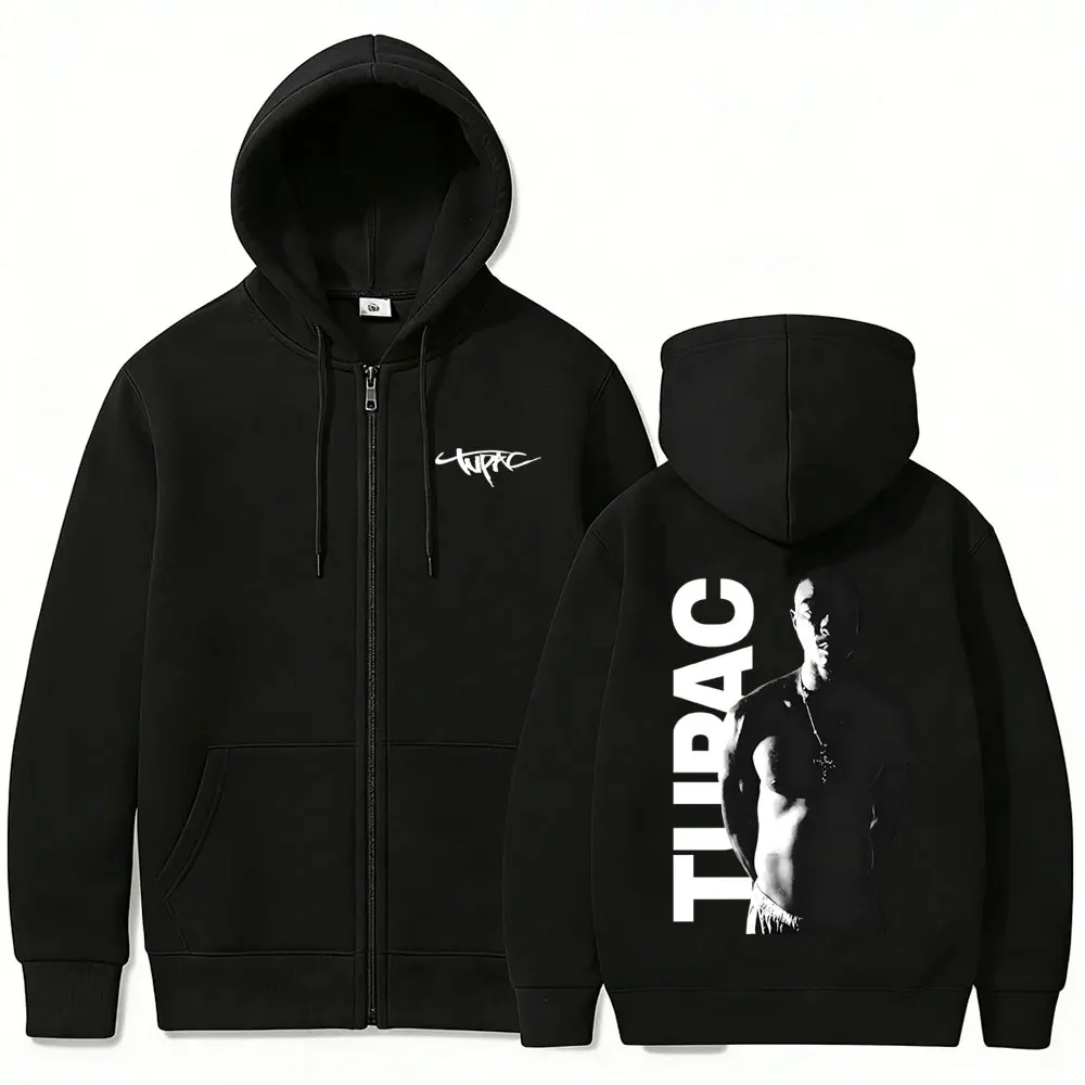 Rapper Tupac 2pac Zipper Hoodi - огляд і ціна Mens Fashion Zip Up Hoodies